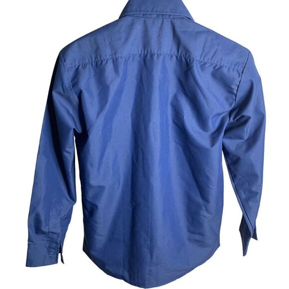 Corona Extra Button Up Work Shirt L Blue Embroidered Long Sleeve Pockets Collar - Picture 5 of 7